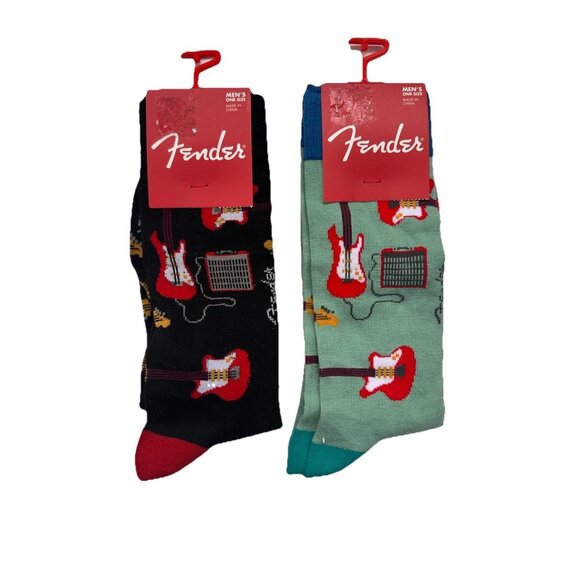 2 Pack Official Merchandise Novelty Fender Socks, Men's Size U.S 7-12 NWT - Picture 1 of 2